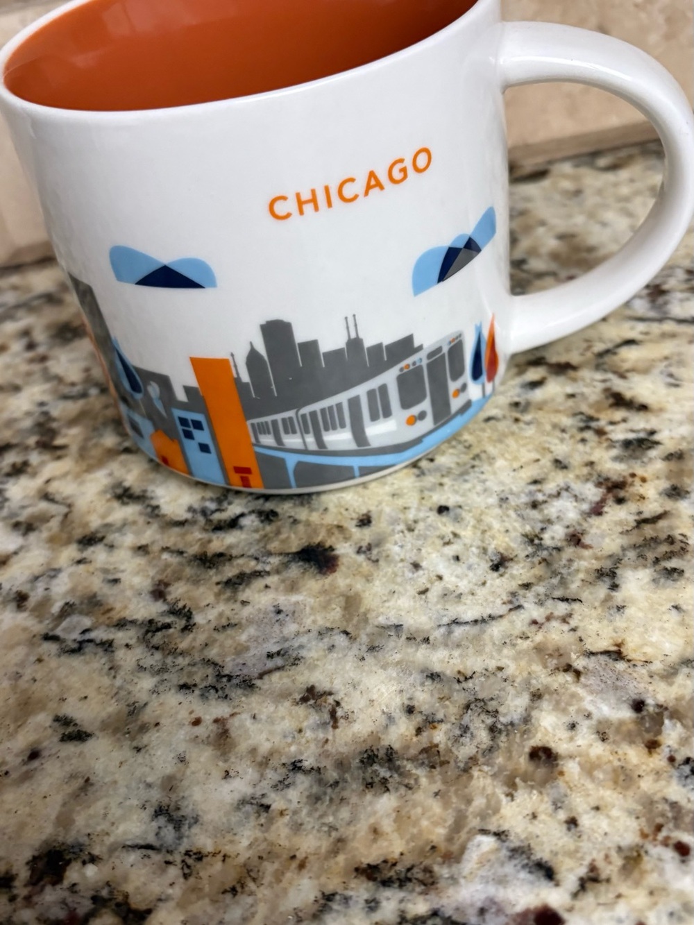Starbucks Chicago Skyline Mug in Orange, Blue and Gray